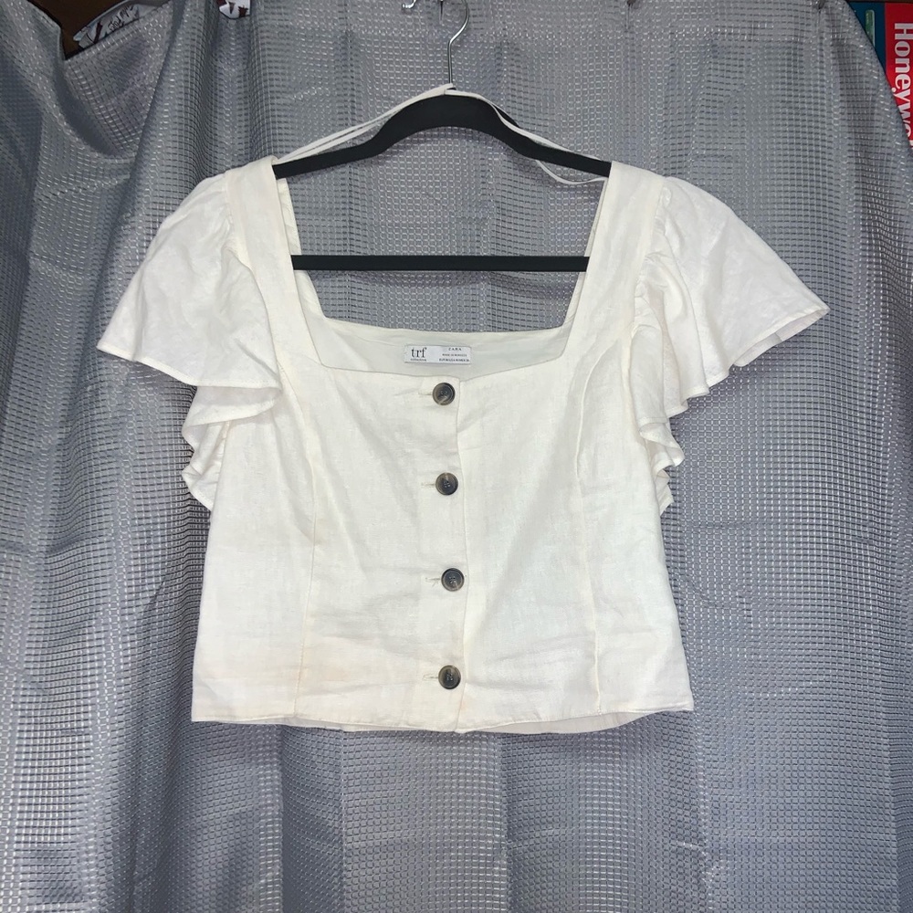 ZARA white buttoned blouse